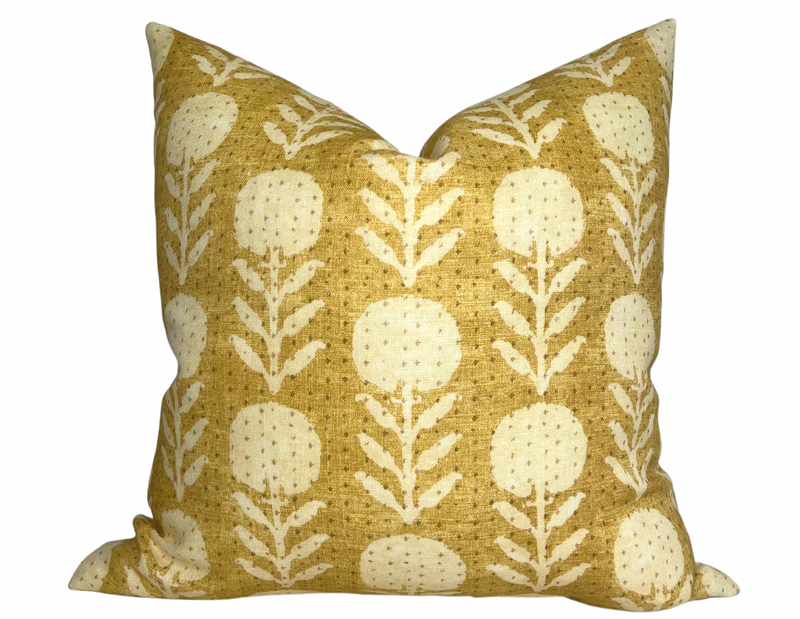 Clay McLaurin Zinnia Pillow Cover in Goldenrod