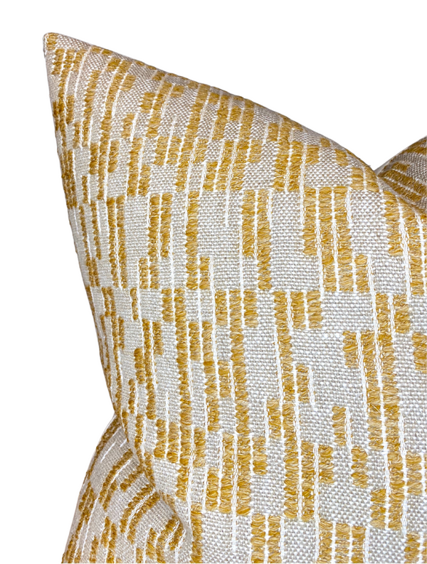 Saya Pillow Cover in Mustard, Designer Pillows