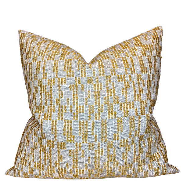 Saya Pillow Cover in Mustard, Designer Pillows