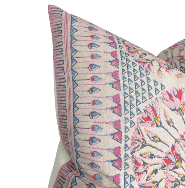 Cairo Pillow Cover in Pink and Coral