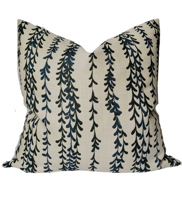 Clay McLaurin Weeping Willow Pillow Cover in Indigo