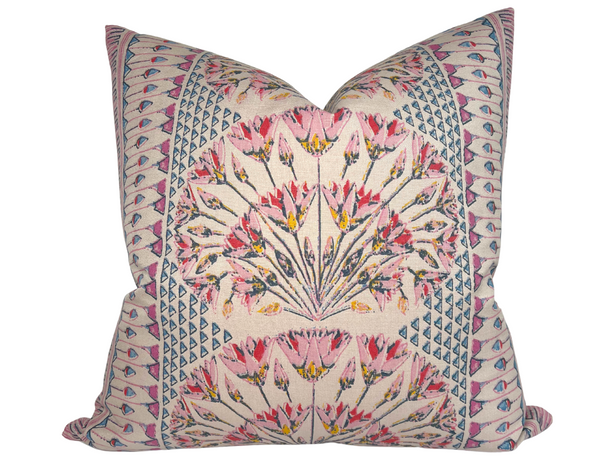 Cairo Pillow Cover in Pink and Coral