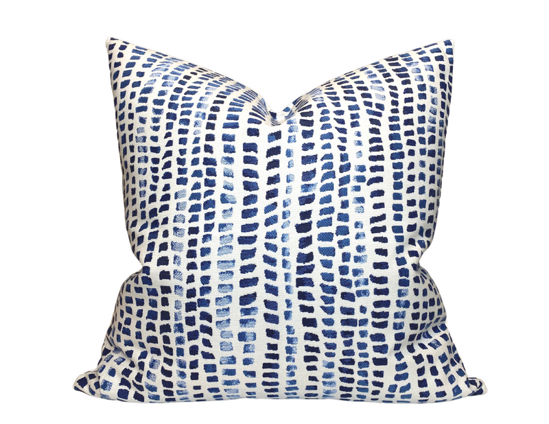 Mosaic Pillow Cover in Blue, Indoor Outdoor Pillows