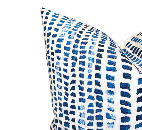 Mosaic Pillow Cover in Blue, Indoor Outdoor Pillows