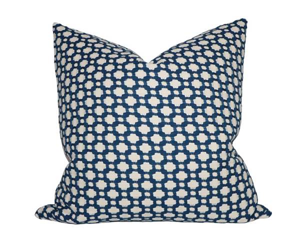 Schumacher Betwixt Pillow Cover in Indigo