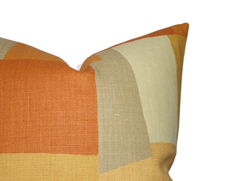 Peter Dunham Collage Pillow Cover in Orange Yellow