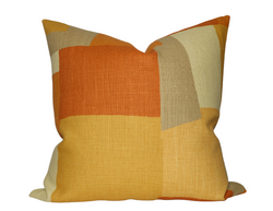 Peter Dunham Collage Pillow Cover in Orange Yellow