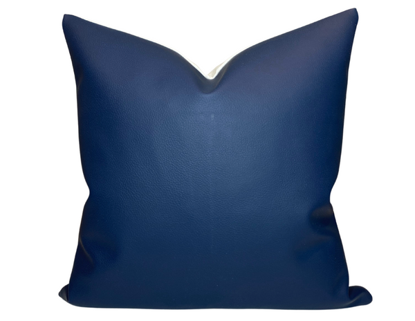 Ready to Ship, 16x16 Leather Pillow Cover in Navy