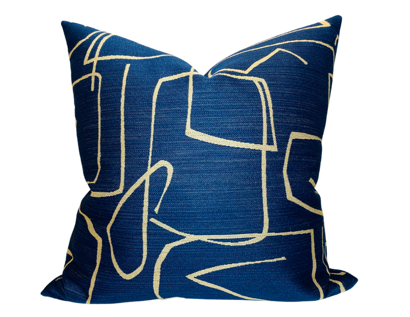 Kravet Abstract Pillow Cover in Indigo