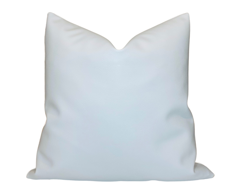 Leather Pillow Cover in Pale Blue