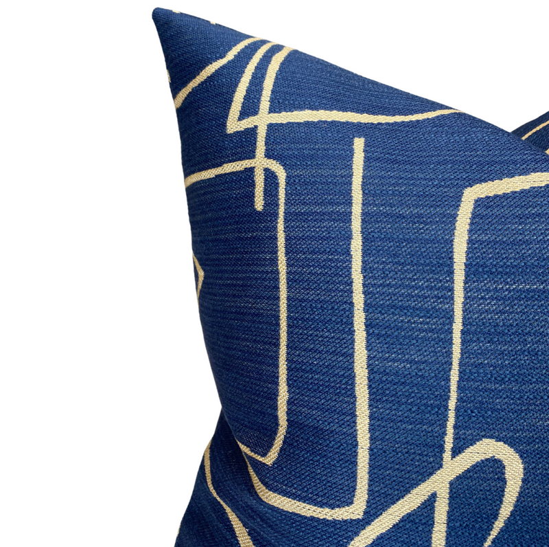 Kravet Abstract Pillow Cover in Indigo