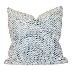 Ready To Ship 16x16, Tessellate Pillow Cover in Ivory Blues