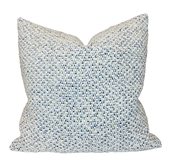 Ready To Ship 16x16, Tessellate Pillow Cover in Ivory Blues