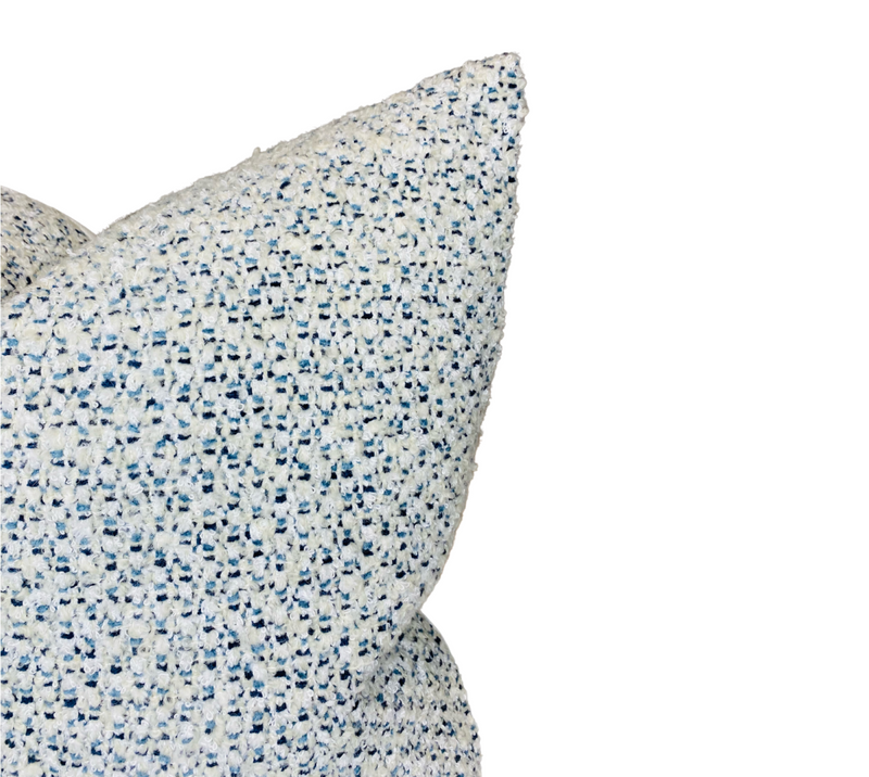 Ready To Ship 16x16, Tessellate Pillow Cover in Ivory Blues