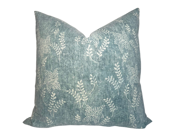 Aida Floral Pillow Cover in Lago Blue