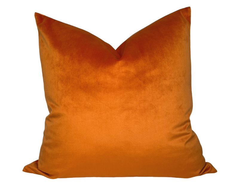 Orange Velvet Pillow Cover