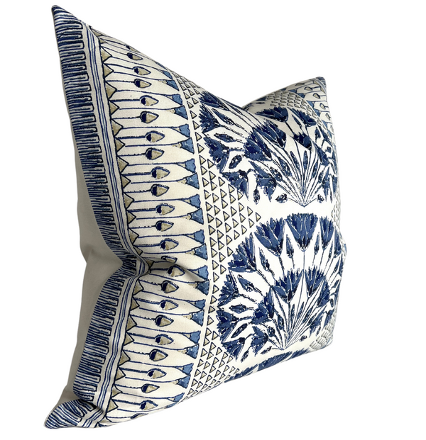 Cairo Pillow Cover in Blue and White