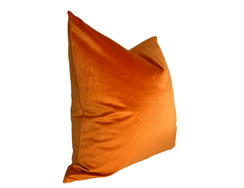 Orange Velvet Pillow Cover