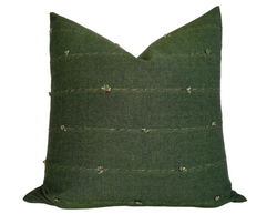 Woven Striped Pillow Cover in Fennel Green