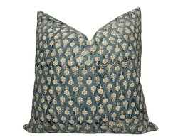 Ready to Ship, 22x22 Tulsi Pillow Cover in Teal