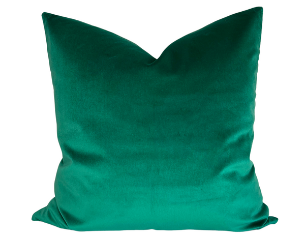 Schumacher Gainsborough Velvet Pillow Cover in Peacock