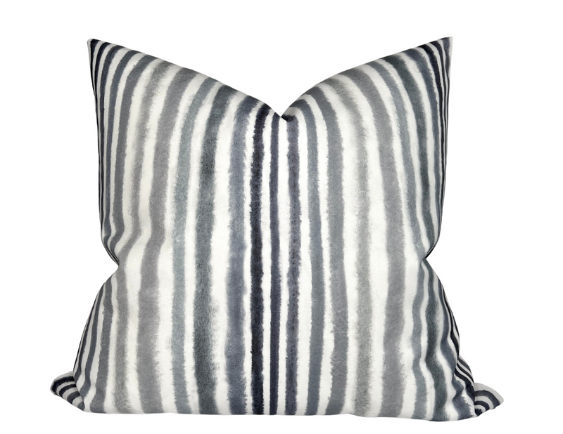 Palasari Pillow Cover in Graphite, Indoor Outdoor Pillow