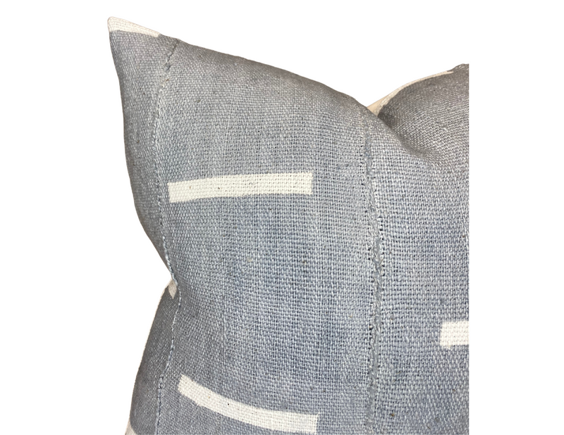 Dashes Print Mudcloth Pillow Cover in Slate