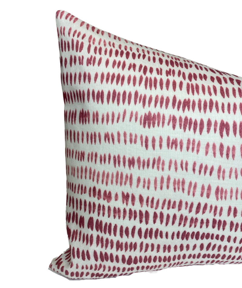 Dashes Pillow Cover in Ruby