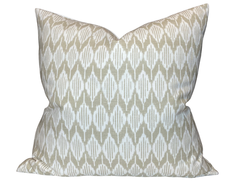 Thibaut Balin Ikat Pillow Cover in Beige