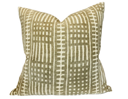 Batik Print Mudcloth Pillow Cover in Taupe