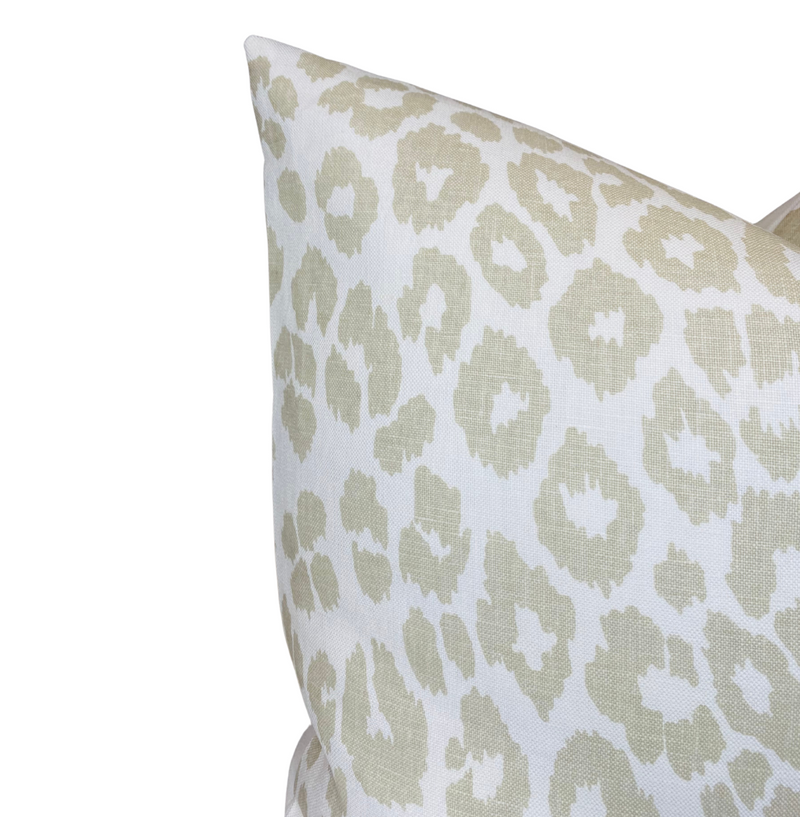 Schumacher Iconic Leopard Pillow Cover in Linen Brown