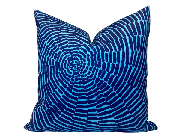 Schumacher Trina Turk Sonriza Pillow Cover in Marine and Pool