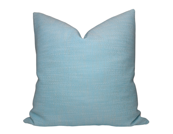 Outdoor Woven Pillow Cover in Pool Blue