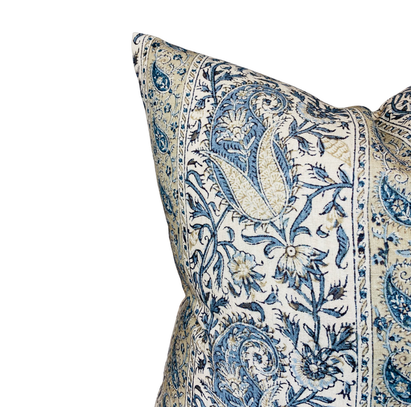 Portland Paisley Pillow Cover in Blue