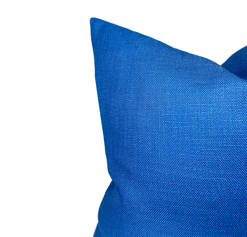 Outdoor Woven Pillow Cover in Denim Blue