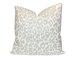 Schumacher Iconic Leopard Pillow Cover in Linen Brown