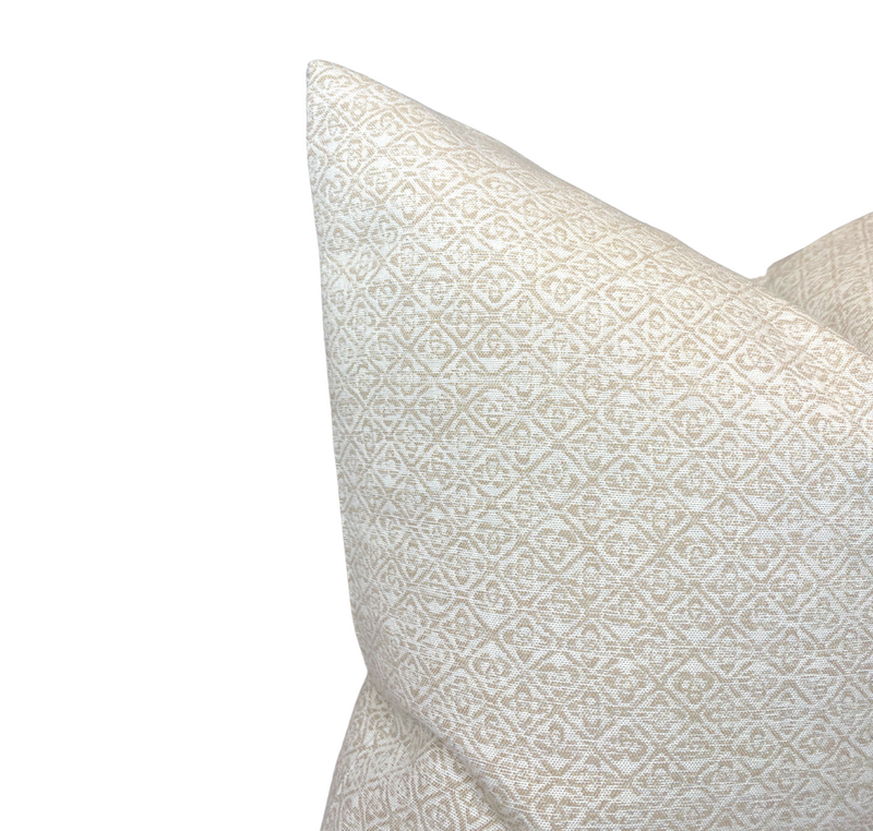 Schumacher Sarong Weave Pillow Cover in White Sand