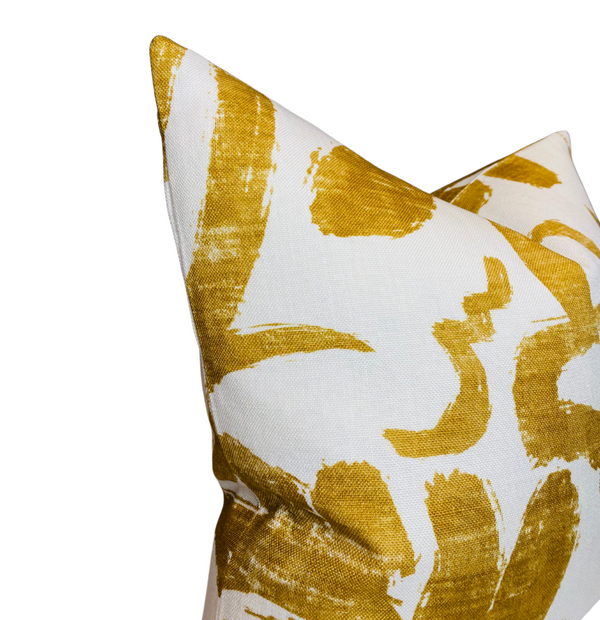 Suave Pillow Cover in Mustard Yellow, Designer Pillows