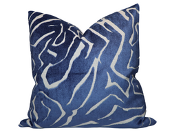 Abstract Velvet Pillow Cover in Navy