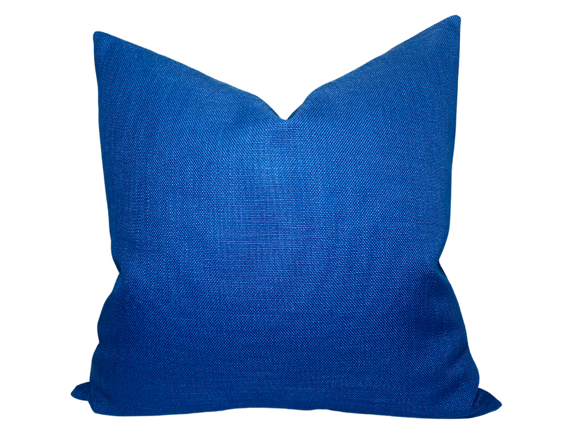 Outdoor Woven Pillow Cover in Denim Blue