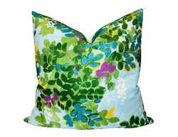 Ready to Ship, 24x24 Central Park Floral Pillow Cover in Sky Blue