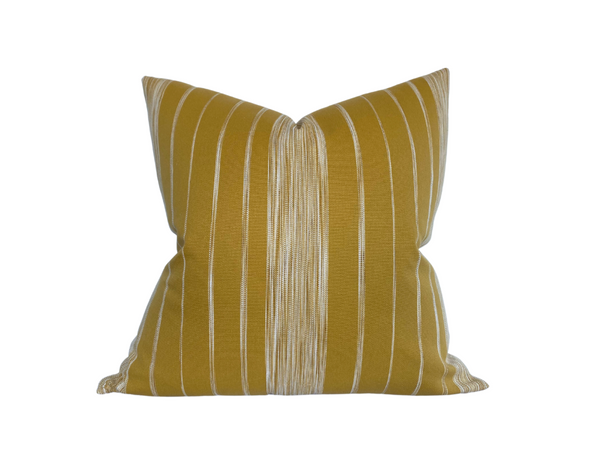 Fanning Striped Pillow Cover in Mustard