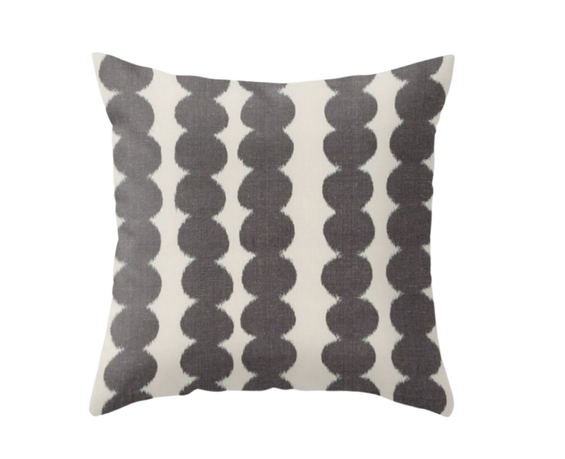 Schumacher Full Circle Pillow Cover in Faded Black