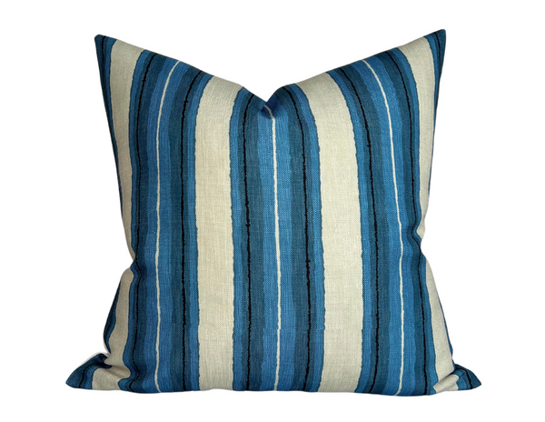 Kelly Wearstler Shoreline Pillow Cover in Pacific Blue, Indoor Outdoor Pillows