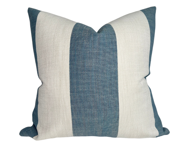 Vintage Striped Pillow Cover in Lagoon