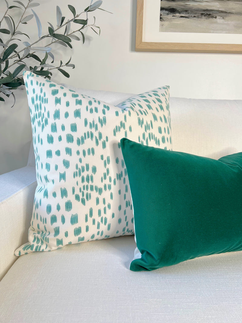 Les Touches Pillow Cover in Aqua Blue