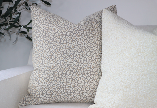 Spotted Velvet Pillow Cover in Ivory Natural