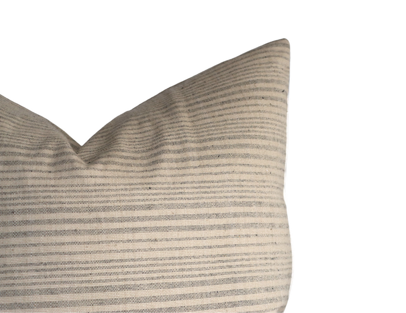 Kora Stripe Pillow Cover in Taupe, Kufri Textiles