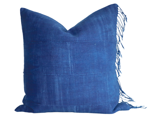 Indigo Striped Mudcloth Pillow Cover