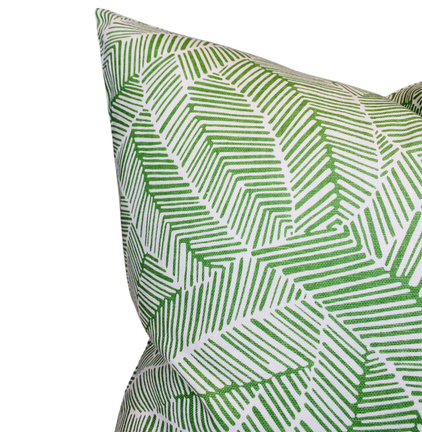 Schumacher Abstract Leaf Pillow Cover in Leaf Green